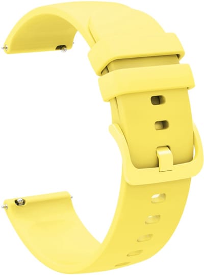 Siliconen bandje - geschikt voor Garmin Vivoactive 4 / Venu 4 (45mm) / Venu 3 / 2 / Forerunner 255 / Forerunner 265 / 570 (47mm) en Polar Vantage M / M2 / V3 / Grit X (Pro) - glad - geel