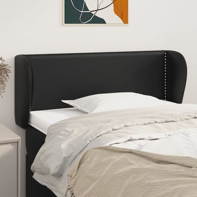 vidaXL - Hoofdbord - met - randen - 83x23x78/88 - cm - kunstleer - zwart