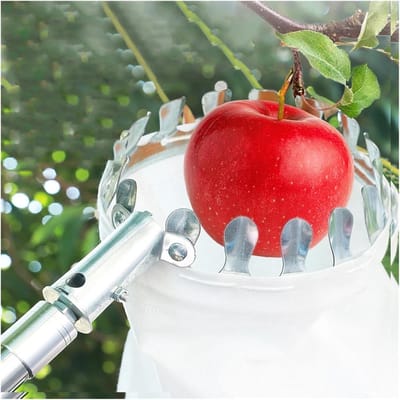 Fruitvanger Telescopisch - Fruitplukker Roestvrij - Fruit Oogsten - Vangt Zonder Schade - 160 cm - Zilver