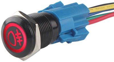 Zwarte Drukknop Schakelaar 19mm voor Auto Vrachtwagen LED Licht AAN/UIT met Waterdichte Stekker