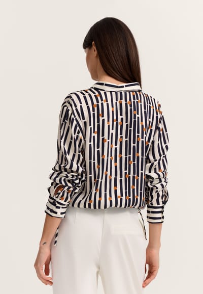 Bugatti Damen Blouse met grafische print van viscose