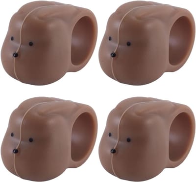 Deurstoppers - Deurkrukbuffers - Bescherming Deuren - Leuk Konijn Ontwerp - 4 Stuks - Bruin