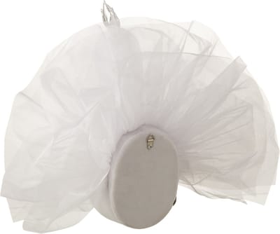 J-Line wanddecoratie Zwaan - pluche - wit/zilver