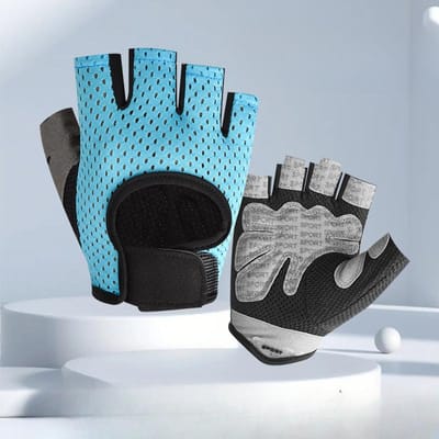 Halfvinger Antislip Handschoenen met Schokabsorptie Slijtvastheid Anti Blaren Zweetabsorptie en IJzerheffen Sport Buiten Rijden XL
