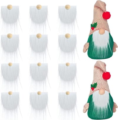 Handgemaakte DIY Kerstdecoratie met 12 Stuks Vooraf Gesneden Neppels, Witte Faux Fur en Houten Ballen voor Creatieve Knutselprojecten