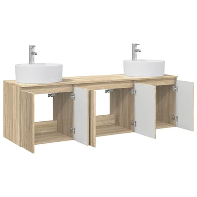 vidaXL - Badkamerkast - set - 3 - st - Sonoma - Eiken - 49,5 - x - 44,5 - x - 65 - cm