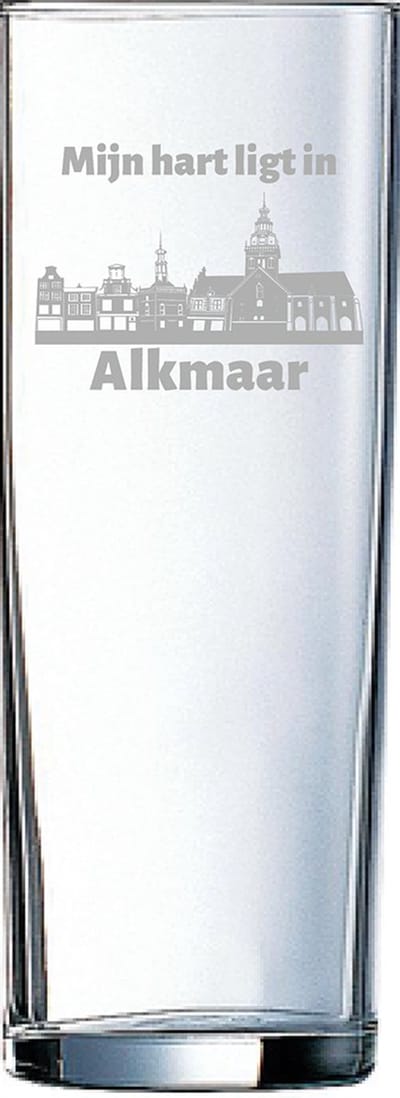 Gegraveerde longdrinkglas 31cl Alkmaar