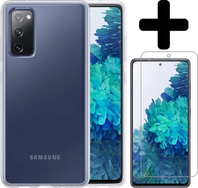 Hoesje - Met Screenprotector - Geschikt voor Samsung Galaxy S20 FE - Sterk & Shockproof - Telefoon Hoes - Back Cover - Siliconen Case - Telefoonhoes - Transparant