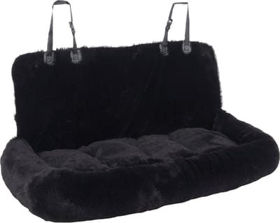 Autostoel hond – Flamingo Autostoel Krems Zwart – 120x60x14cm – achterbankbeschermer met kussen – veilig & comfortabel