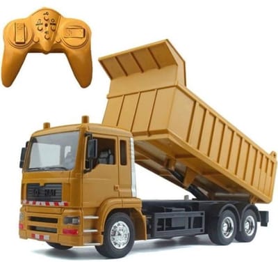 ECTEATOY® Afstandsbediening kiepwagen - Elektrische speelgoedvrachtwagen voor kinderen - Geschikt voor kinderen van 3-9 jaar - Met licht- en geluidseffecten + gesimuleerde losfunctie - Val- en botsingsbestendig - Cadeau voor jongens
