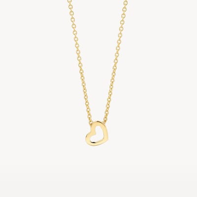 Blush gouden ketting 3149YGO | goudkleurig collier met hartvormige hanger | 14k geelgoud, elegante sieraden, dagelijks dragen