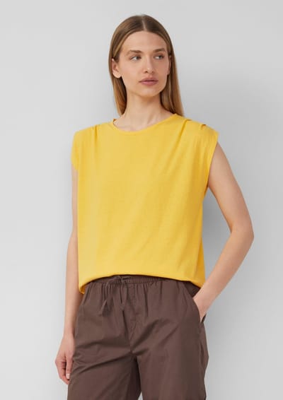 T-shirt Top Relaxed Fit met Plooien en Ronde Hals Dames s.Oliver