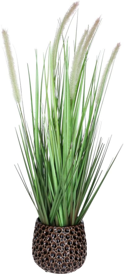 Mega Collections Plantenpot/bloempot Pebblo - keramiek/geglazuurd - bruin - druppels - D15 x H13 cm