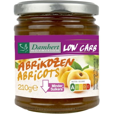 Damhert Dieet Jam (0 toegevoegde suikers) - 210 gram - Abrikoos