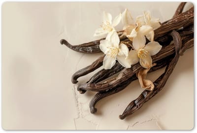 Placemats 45x30 cm - Placemat kunststof - 1 stuk - Vanille - Bloemen - Beige - Borden onderleggers - Decoratie voor op tafel - Keuken tafeldecoratie accessoires - Vinyl onderlegger - Tafelversiering