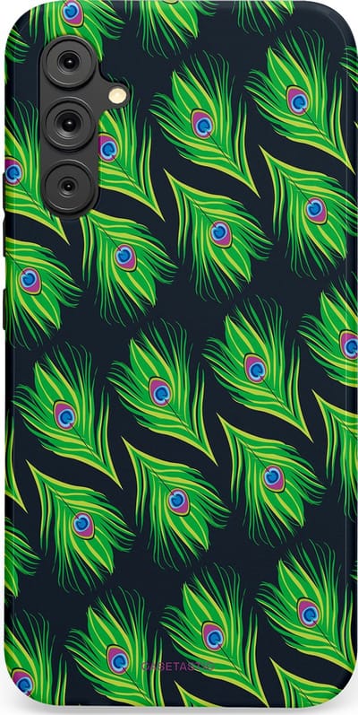 Casetastic Hoesje Geschikt voor Samsung A34 (5G) - Stijlvolle Beschermende Duo-layer Case - Veren van verleiding