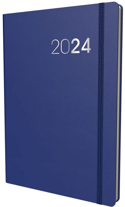 Agenda A5 Dagboek 2024 Dagelijks Blauw - Planner & Organizer voor Zaken en Persoonlijk Gebruik
