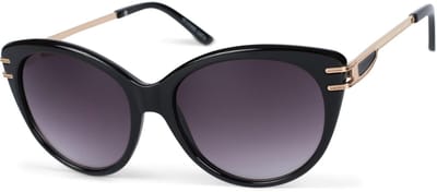 styleBREAKER Dameszonnebril in kattenoogvorm met polycarbonaat glazen en metalen tempels, Cat-Eye Bril 09020110