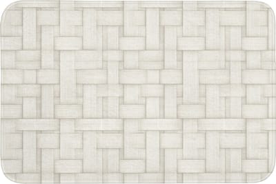 Badmat 90x60 cm - Antislip - Vlechtwerk - Banen - Beige - Badmatten voor badkamer - Badkamermat - Douchemat - Badkamer mat