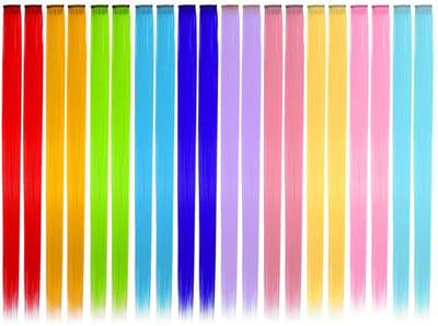 Dailygoods- Haarextensies 20 Stuks - 55 cm Clip-in Haarverlengingen - Gekleurd Kunsthaar - Cosplay/Festival - Hoge Temperatuur Zijde - Eenvoudig te Dragen