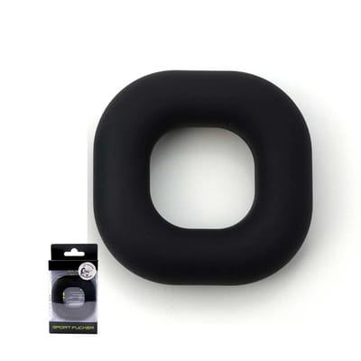 Sport Fucker - Big Boner - Elastische Cockring - Liquid Siliconen - Zwart