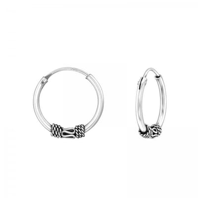 Karma Bali hoop oorringen BIJO-4 Zilver (10MM)