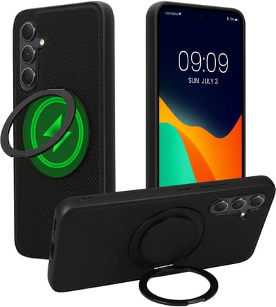 kwmobile Hoesje voor Samsung Galaxy A54 5G Smartphonehoesje – Case compatibel met MagSafe – Cover met ringstandaard