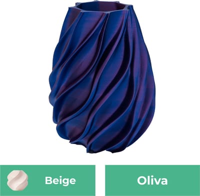 Oliva organische vaas – Decoratieve vaas - Beige - 3d geprinte vaas – geschikt voor droogbloemen - 20CM