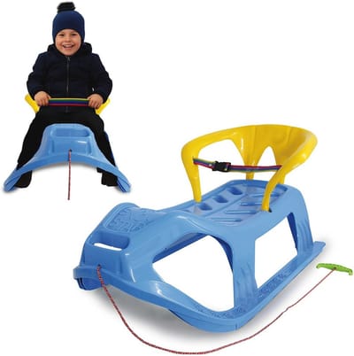 Sneeuwslee met Rugleuning en Veiligheidsriem – 90 cm