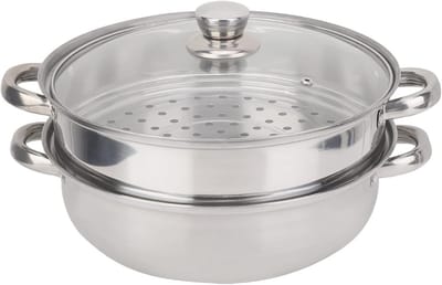 2-laags Stoompan 27cm RVS - Dubbele Stoomketel voor Gezond Koken