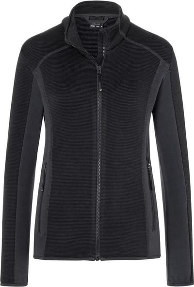 James and Nicholson Dames/dames structuur fleece jack (Zwart/Koolstof)