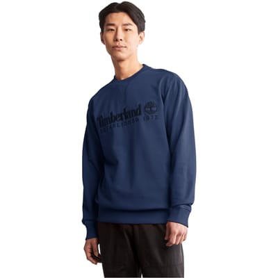 Timberland Embroidered Logo Crew Neck Sweatshirt Dark Sapphire Maat: S | Sweaters Outlet | Heren | Blauw