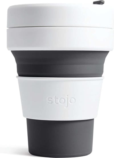 Stojo - Pocket Cup - Koffie / Theebeker - 355 ml - Herbruikbaar - Opvouwbaar - Slate