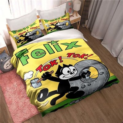 Mode Cartoon Felix Kat Beddengoedset Mode 3D Print Home Decoratie Jongen Meisje King Size Beddengoedset Dekbedovertrek Kussensloop EU Twin 135x200cm