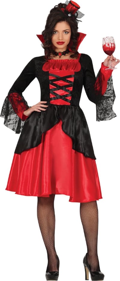 Fiestas Guirca - Dames jurk vampier - maat L (40-42) - Carnavalskleding - Carnaval - carnavalskleding 2027 - Carnaval kostuum