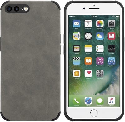 Cadorabo Hoesje geschikt voor Apple iPhone 7 PLUS / 7S PLUS / 8 PLUS in Zand Grijs - Beschermhoes gemaakt van TPU-silicone Case Cover met fijne faux-suède achterzijde