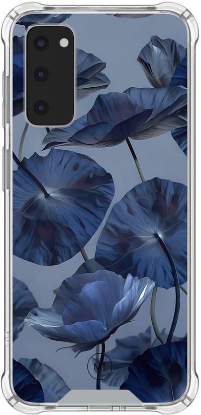 Hoesje (shockproof) geschikt voor Samsung Galaxy S20 FE - Dusky blooms - Extra sterke case - TPU/polycarbonaat - Bloemen - Paars, Transparant