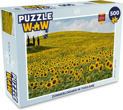 Puzzel Zonnebloemen in Toscane - Legpuzzel - Puzzel 500 stukjes