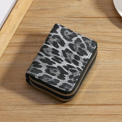 Petit sac à monnaie court pour femme, sac de rangement pour pièces de monnaie multifonction, sac de rangement pour cartes à double fermeture éclair
