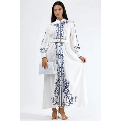 Bloemen Midikleding met Ceintuur