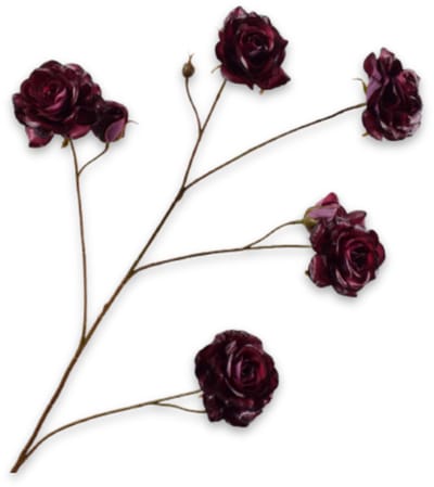 Silk-ka Kunstbloem-Zijde Bloemen Roos Tak Bordeaux 93 cm