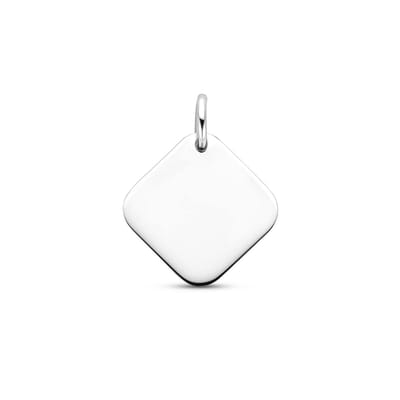 Zilveren gerhodineerde graveerhanger 15 mm - 1340756