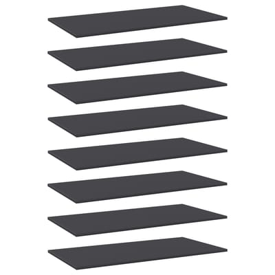 vidaXL - Wandschappen - 8 - st - 80x30x1,5 - cm - spaanplaat - grijs