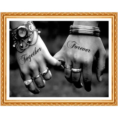 5D DIY Diamond Painting  hand Lovers  Diamond Geborduurd Diamond Home Decor 20X30CM gray