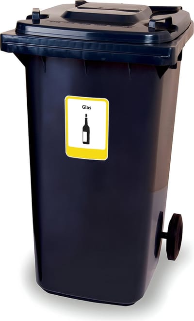 Stickervel - Glas - container sticker - kliko sticker - afvalbak stickers - vuilnisbak - CoverArt