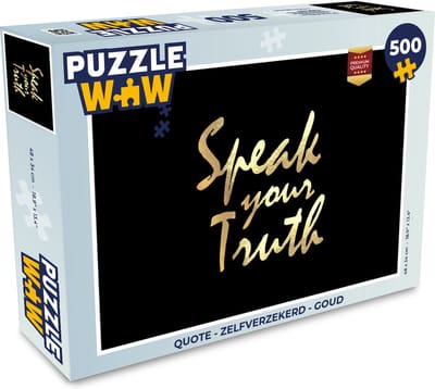 Puzzel Quote - Zelfverzekerd - Goud - Legpuzzel - Puzzel 500 stukjes