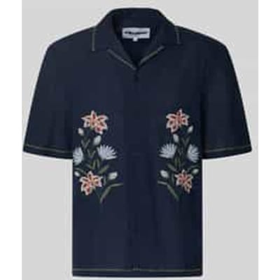relaxed fit vrijetijdsoverhemd met motiefstitching