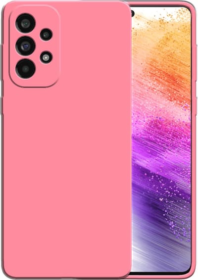 Smartphonica Siliconen hoesje voor Samsung Galaxy A73 5G case met zachte binnenkant - Roze geschikt voor Samsung Galaxy A73 5G