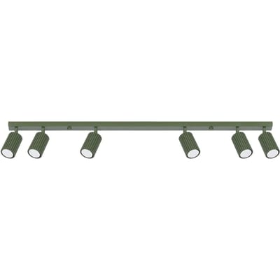 Sollux Lighting Plafondlamp Karbon - GU10 - olijfgroen - aluminium - 16.5x117x6.5cm