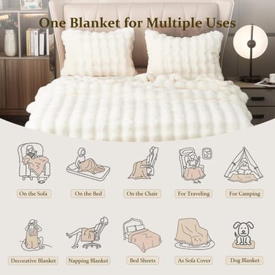 Dailygoods- Pluche Deken Luxe - Superzacht Imitatiebont - Lichtgewicht Dekens - Warme Bedspreien - Gezellige Deken 100x160 cm - Comfortabele Warmte